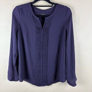 Talbots Deep Purple Pleated Blouse Women’s size medium